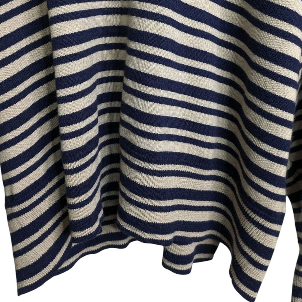 Rag & Bone Ann Sweater Large Striped Oatmeal Cotton Cashmere Luxe Quiet Luxury - Picture 4 of 12